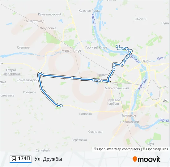 174П Bus Line Map