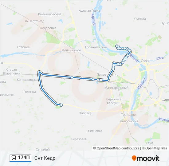 174П Bus Line Map