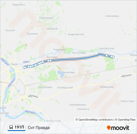 191П Bus Line Map