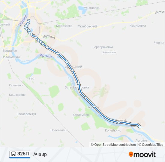 Автобус 325 на карте