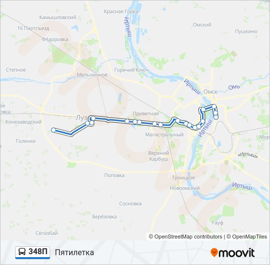 348П Bus Line Map