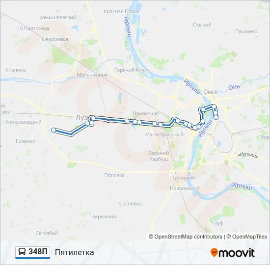 348П Bus Line Map