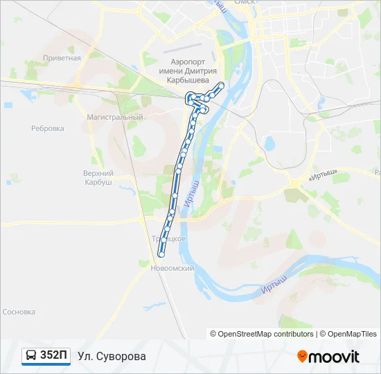 352П Bus Line Map
