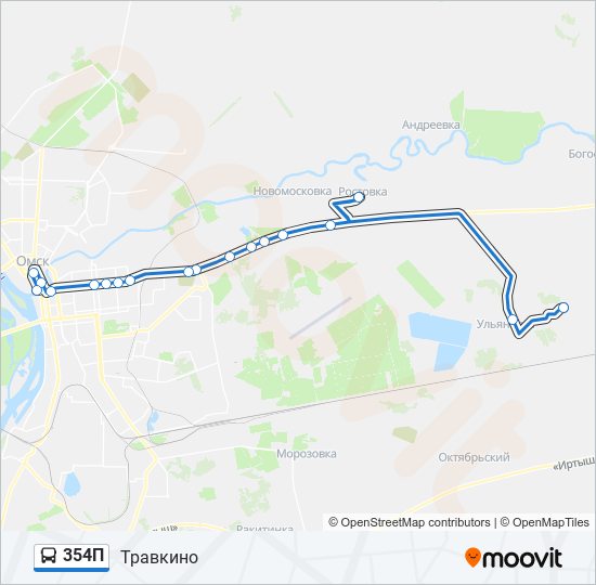 354П bus Line Map