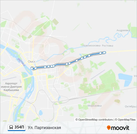 354П Bus Line Map