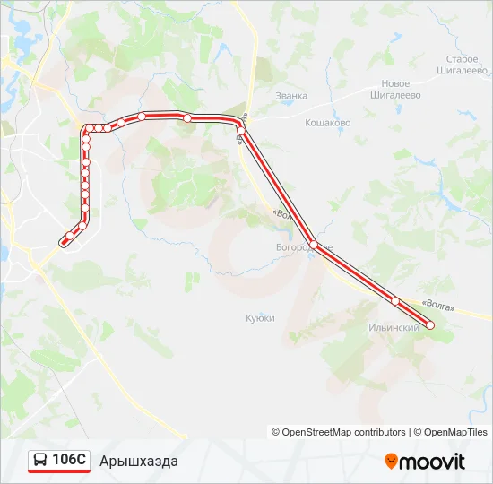 106С Bus Line Map
