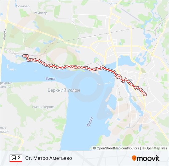 Автобус 2: карта маршрута