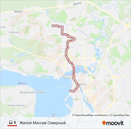 Автобус 6: карта маршрута