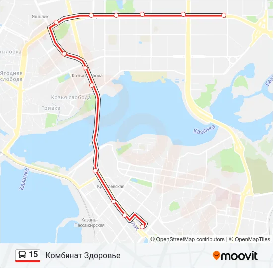 Автобус 15: карта маршрута