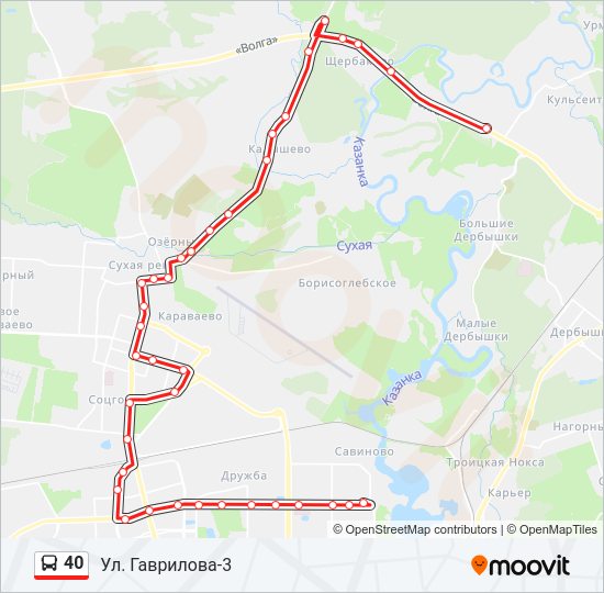 40 Bus Line Map