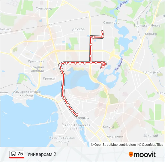75 Bus Line Map