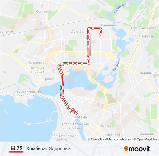 75 Bus Line Map