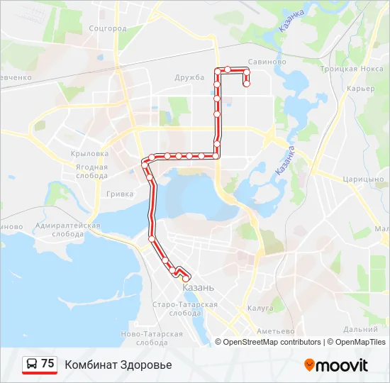 75 Bus Line Map
