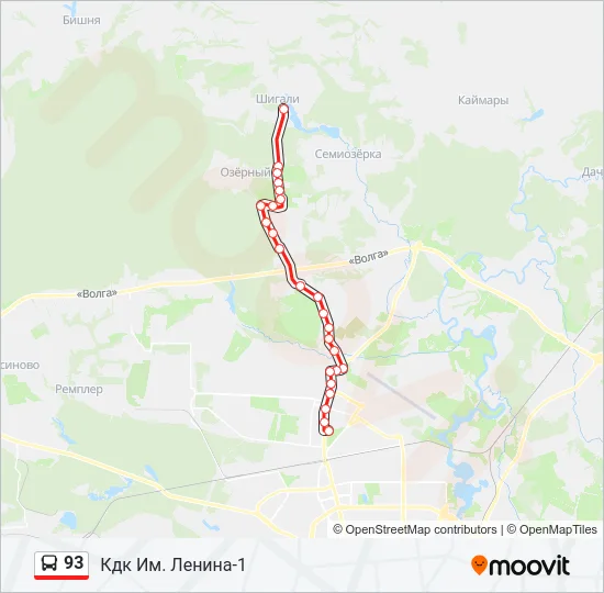93 Bus Line Map