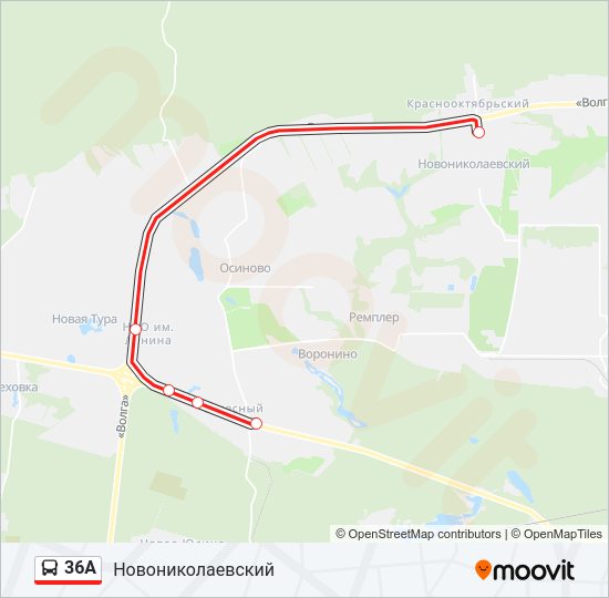 36А Bus Line Map