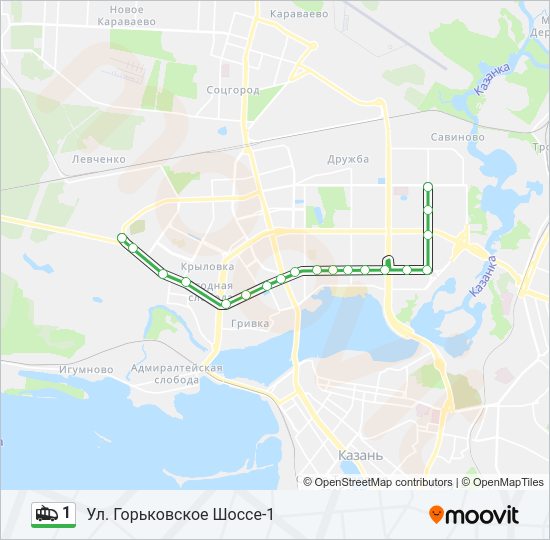 Троллейбус 1: карта маршрута