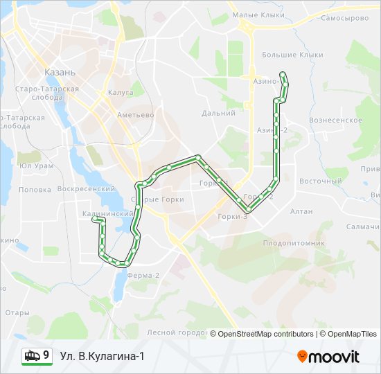9 Trolleybus Line Map