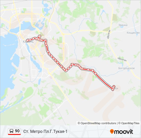 90 Bus Line Map