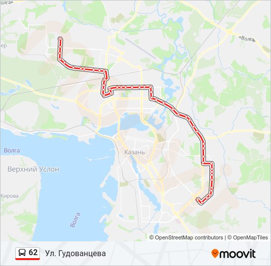 Автобус 62: карта маршрута
