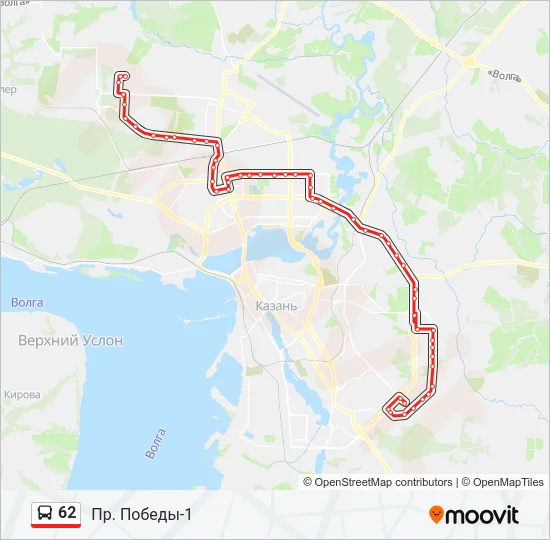 Автобус 62: карта маршрута