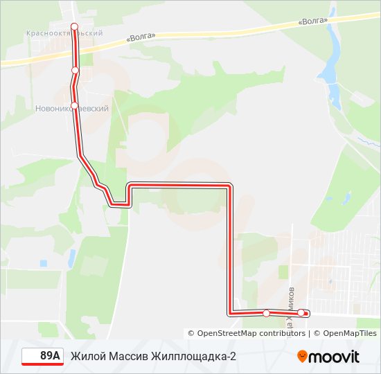 Маршрут автобуса №89 в Казани