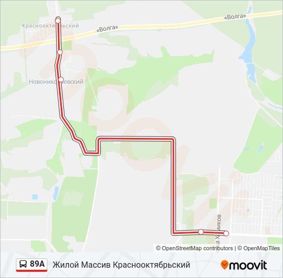 Автобус 89А: карта маршрута