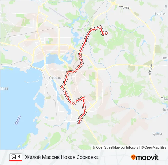 Автобус 4: карта маршрута
