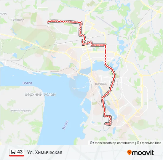 43 Bus Line Map