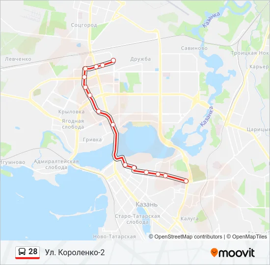 Автобус 28: карта маршрута