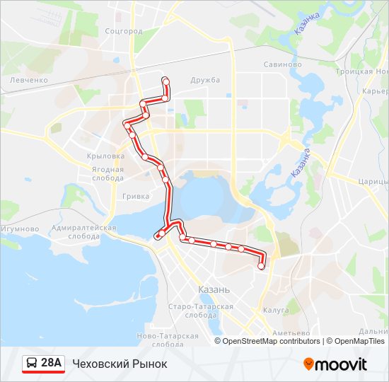 28А Bus Line Map