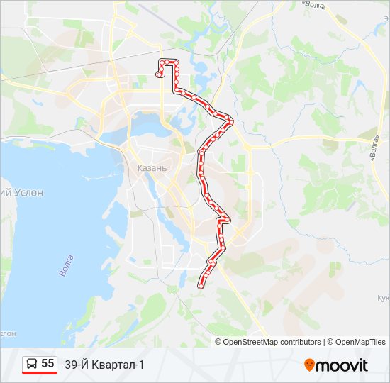 55 Bus Line Map