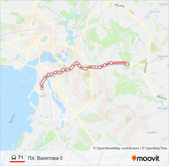 71 Bus Line Map