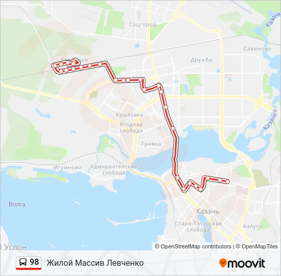 98 Bus Line Map