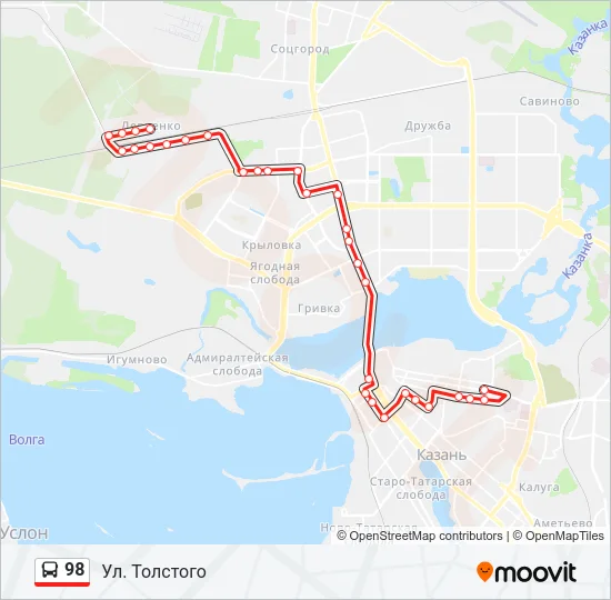 98 Bus Line Map