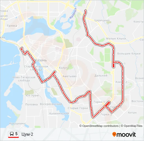 5 Bus Line Map