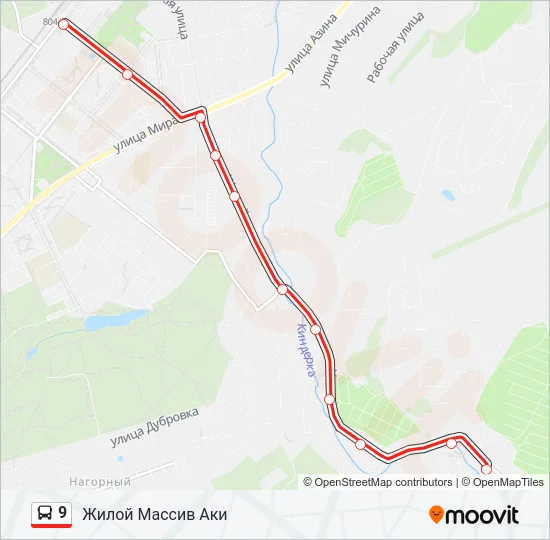 9 Bus Line Map