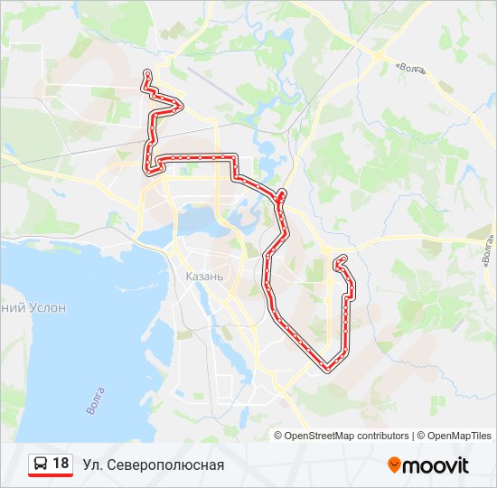 Автобус 18: карта маршрута