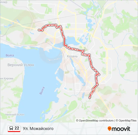 Автобус 22: карта маршрута