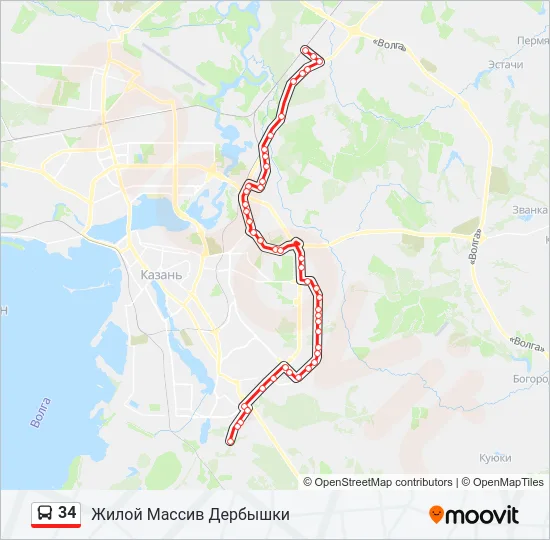 34 Bus Line Map
