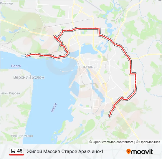 Автобус 45: карта маршрута