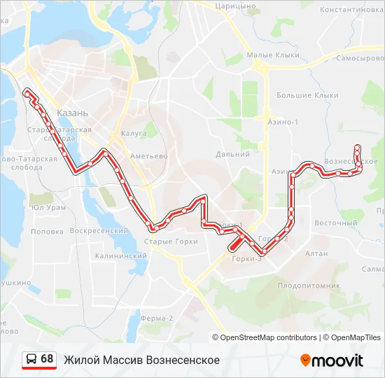 68 Bus Line Map