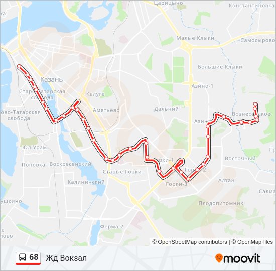 68 Bus Line Map