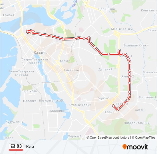 83 Bus Line Map