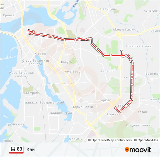 83 Bus Line Map