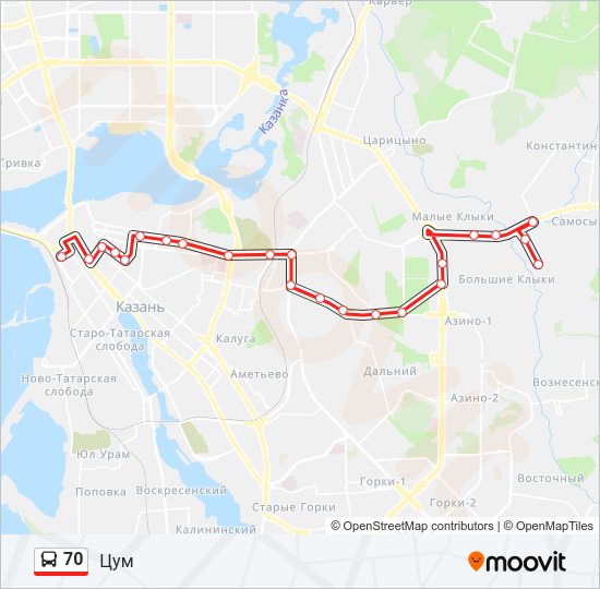 70 Bus Line Map