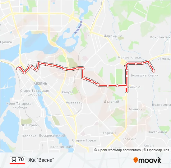 70 Bus Line Map