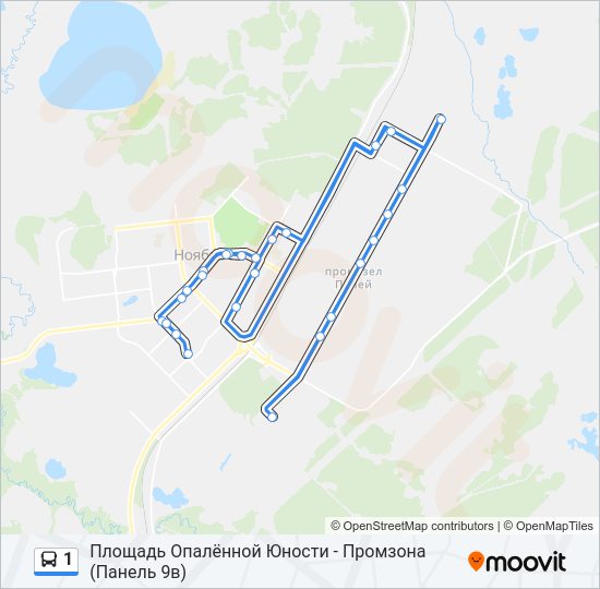 Автобус 1: карта маршрута