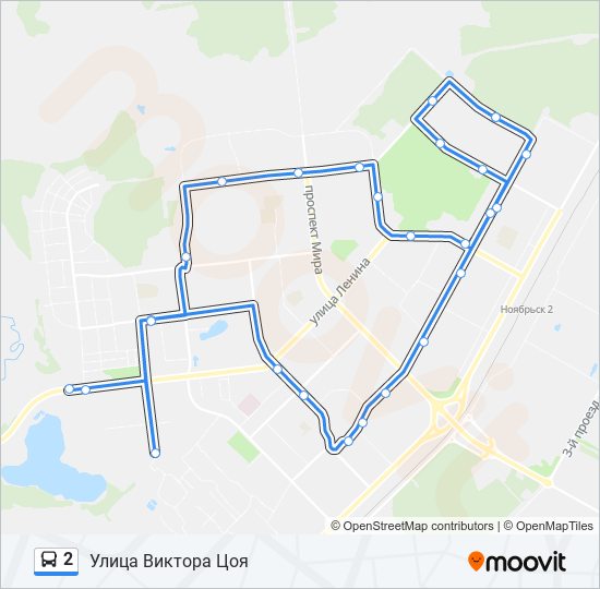 Автобус 2: карта маршрута