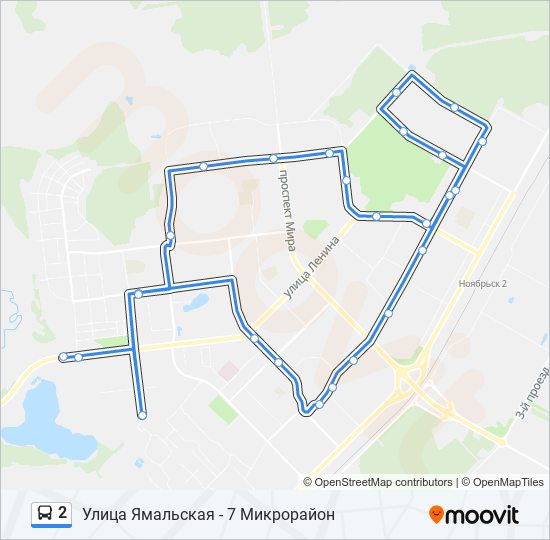 Автобус 2: карта маршрута