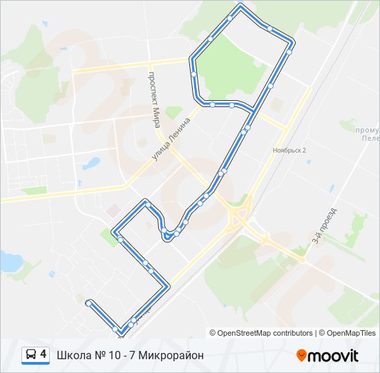 Автобус 4: карта маршрута
